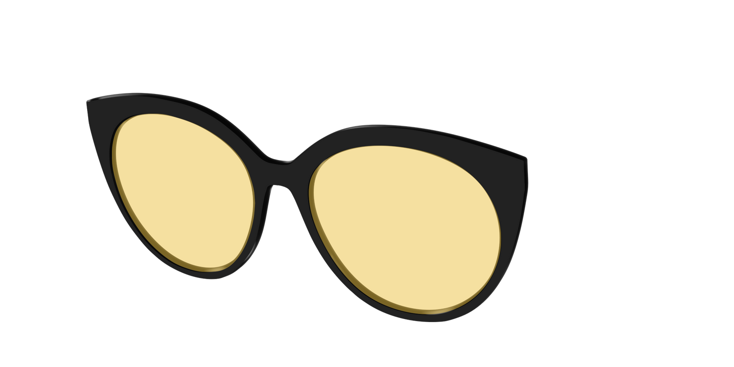The Black With Citrine Yellow Lens - Angle Top Image - Pair Eyewear