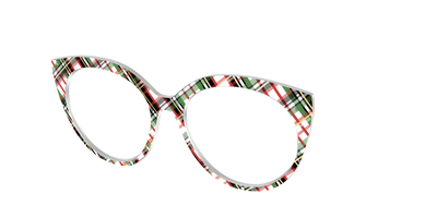 The Evergreen Plaid with Foil Crystal - Angle Top Thumbnail - Pair Eyewear