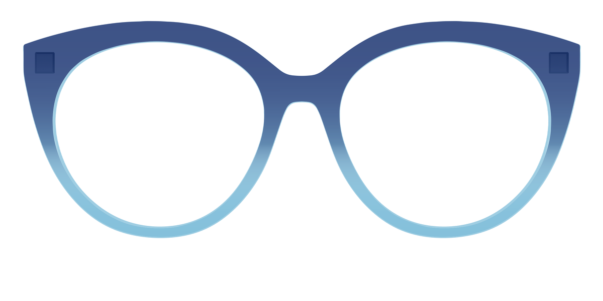 The Indigo to Sky Blue Gradient Crystal - Front Top Image - Pair Eyewear