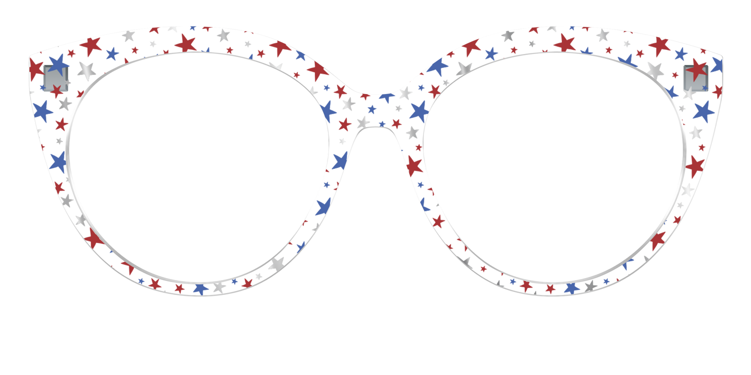 The Multi Stars Crystal with Silver Foil - Front Top Image - Pair Eyewear