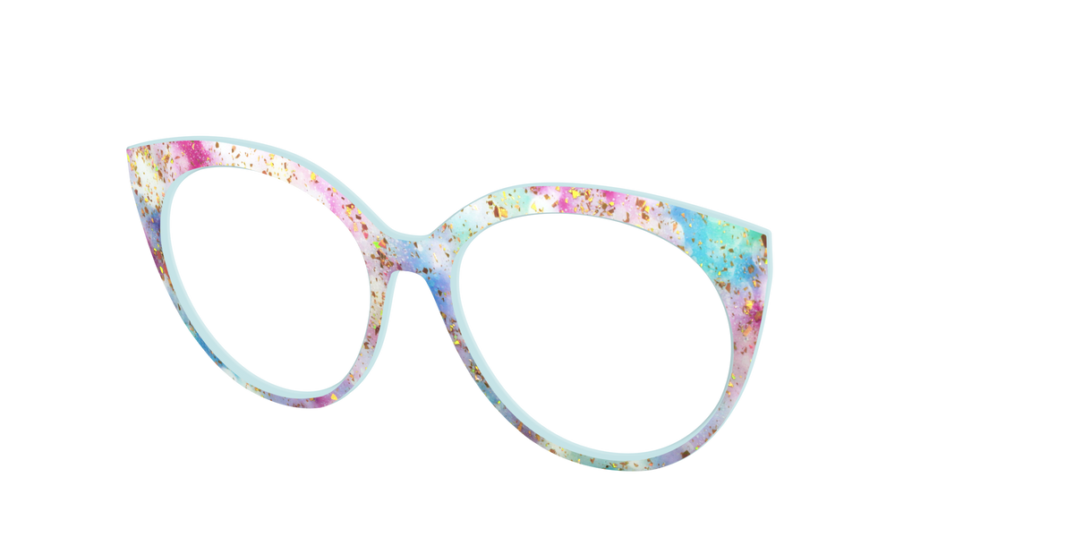 The Pixie Bokeh with Gold Flakes - Angle Top Image - Pair Eyewear
