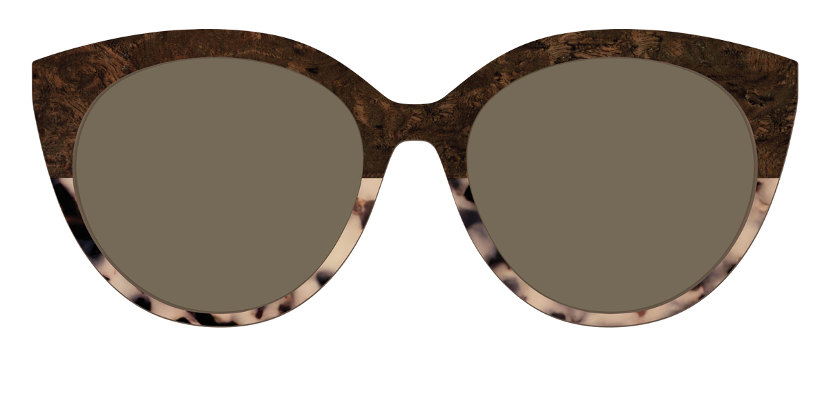 The Polarized Dark Oak Tortoise Split Sun Top - Front Top Image - Pair Eyewear