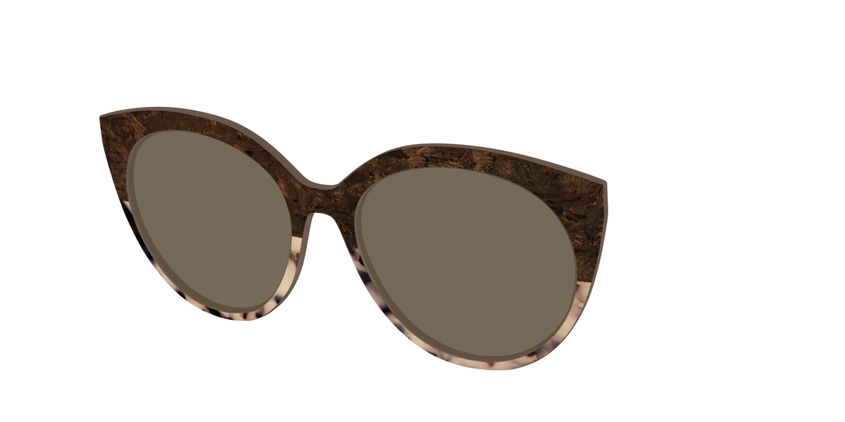 The Polarized Dark Oak Tortoise Split Sun Top - Angle Top Image - Pair Eyewear