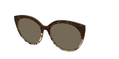 The Polarized Dark Oak Tortoise Split Sun Top - Angle Top Thumbnail - Pair Eyewear