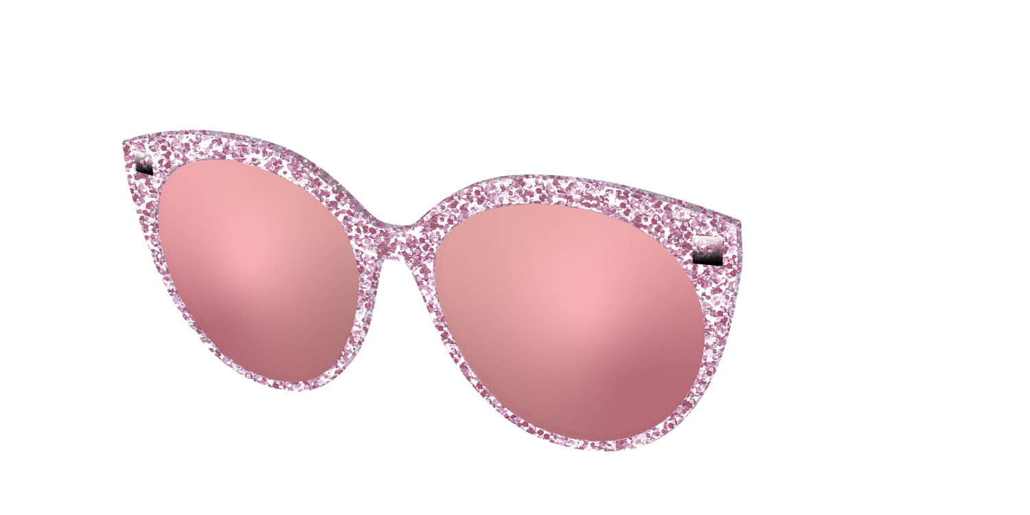 The Polarized Rose Gold Sparkle Sun Top - Angle Top Image - Pair Eyewear
