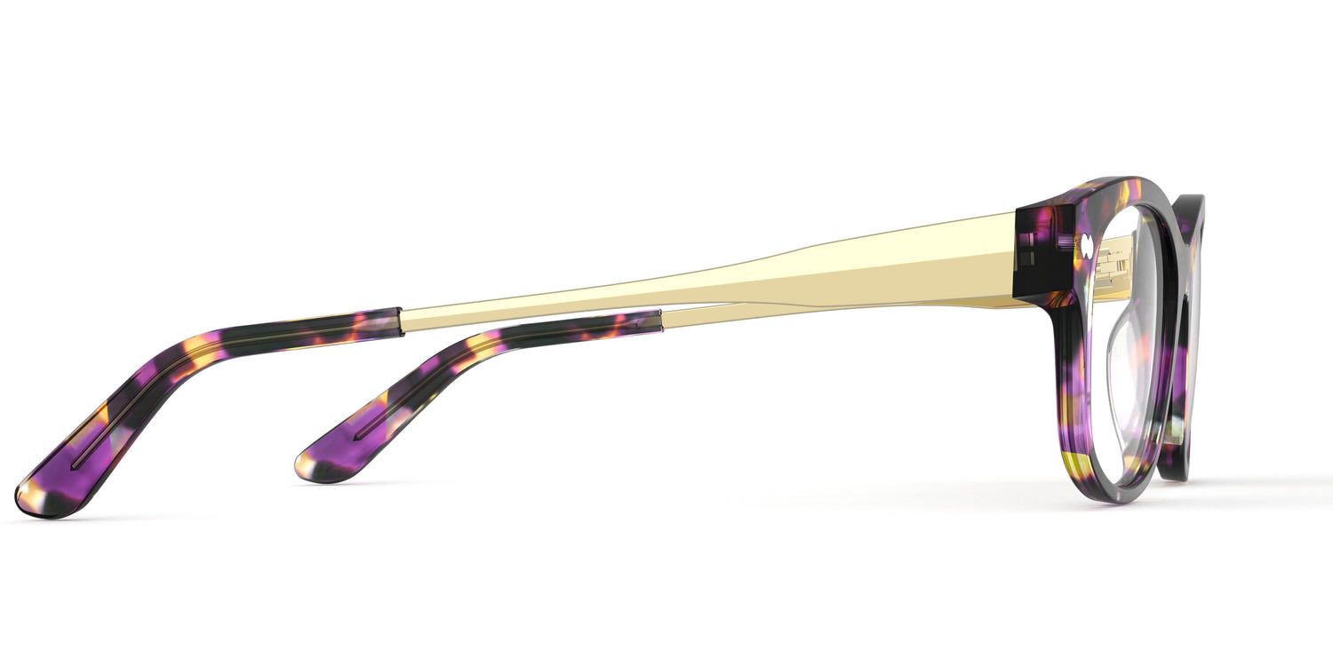 The Addison - Purple Confetti Tortoise Acetate Gold Metal - Carousel3 - Pair Eyewear