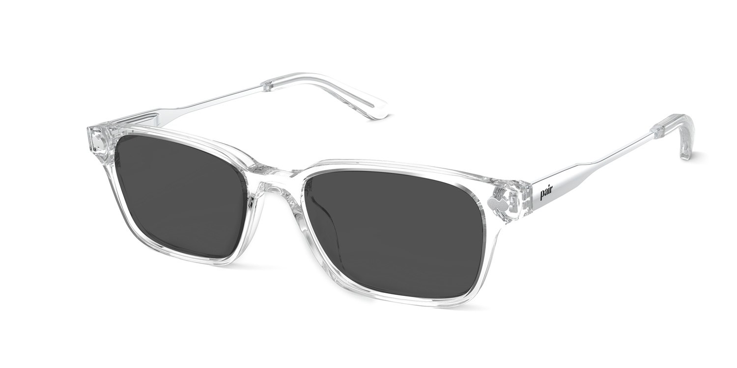The Finley - Crystal Clear Acetate Silver Metal Sun - Carousel1 - Pair Eyewear