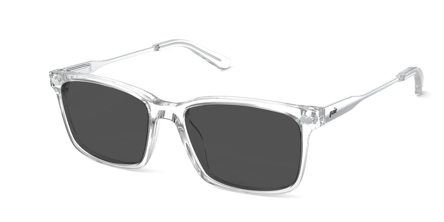 The Kirby - Crystal Clear Acetate Silver Metal Sun - Carousel1 - Pair Eyewear