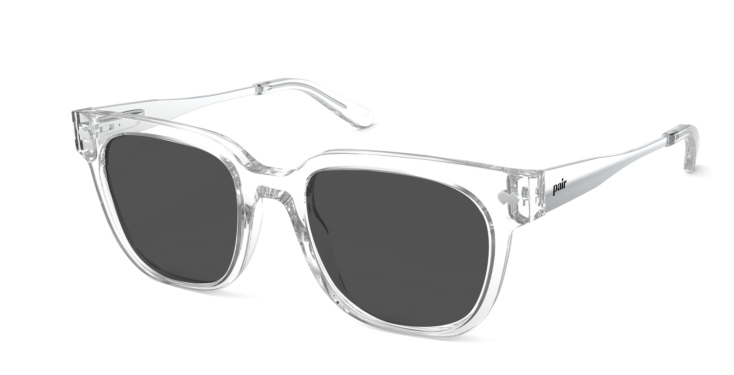 The Murphy - Crystal Clear Acetate Silver Metal Sun - Carousel1 - Pair Eyewear