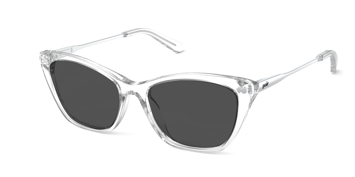 The Wanda - Crystal Clear Acetate Silver Metal Sun - Carousel1 - Pair Eyewear