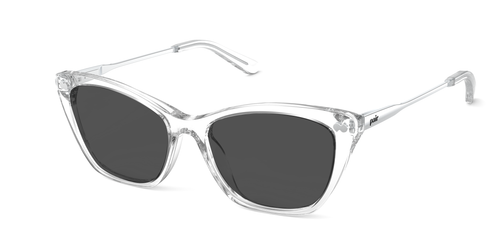 The Wanda - Crystal Clear Acetate Silver Metal Sun - Pair Eyewear