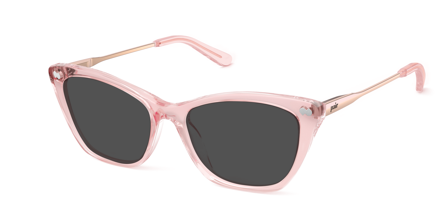 The Wanda - Pink Clear Acetate Rose Gold Metal Sun - Carousel1 - Pair Eyewear