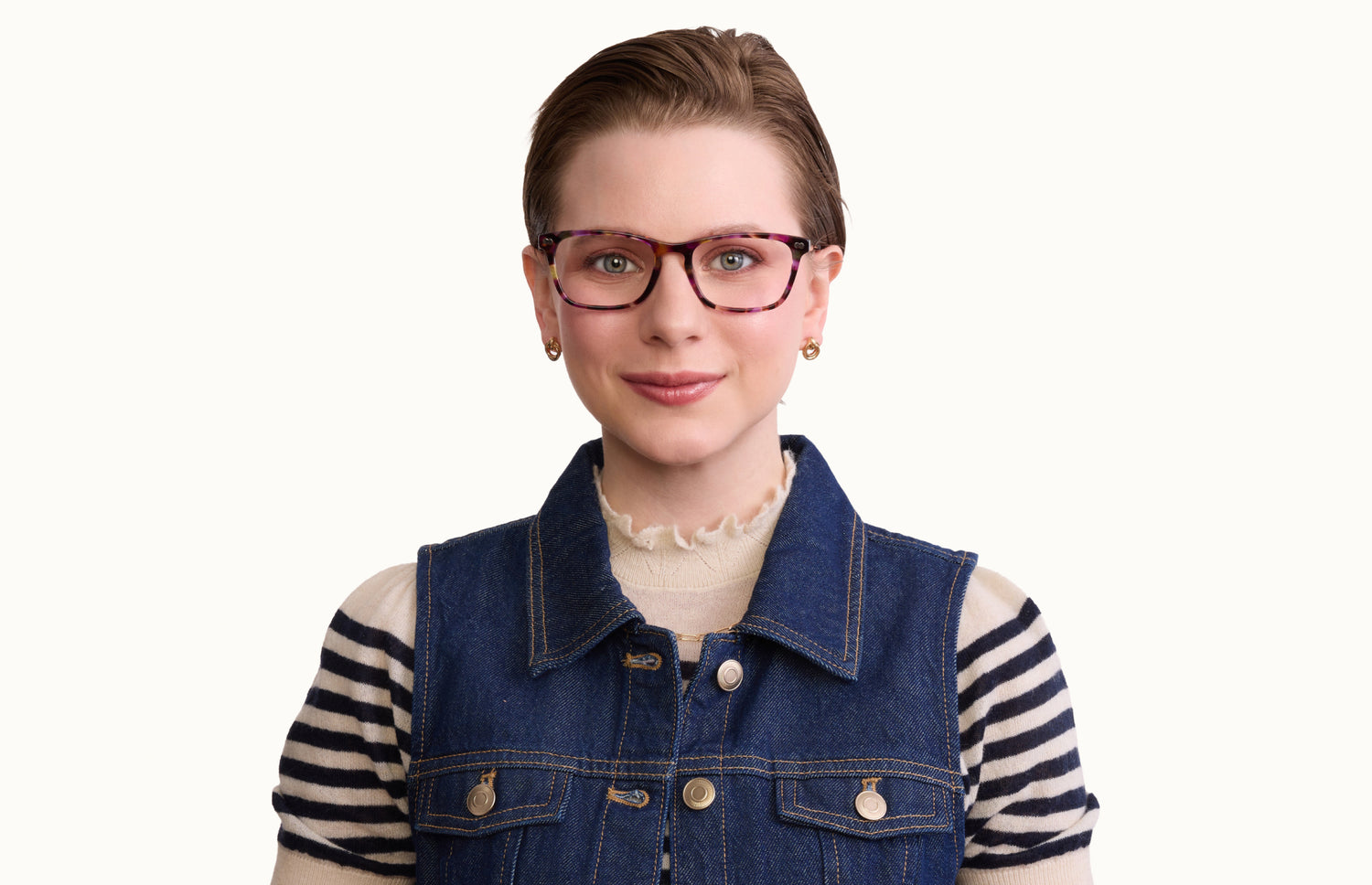 The Casper - Purple Confetti Tortoise Acetate Gold Metal - LifeStyle1 - Pair Eyewear
