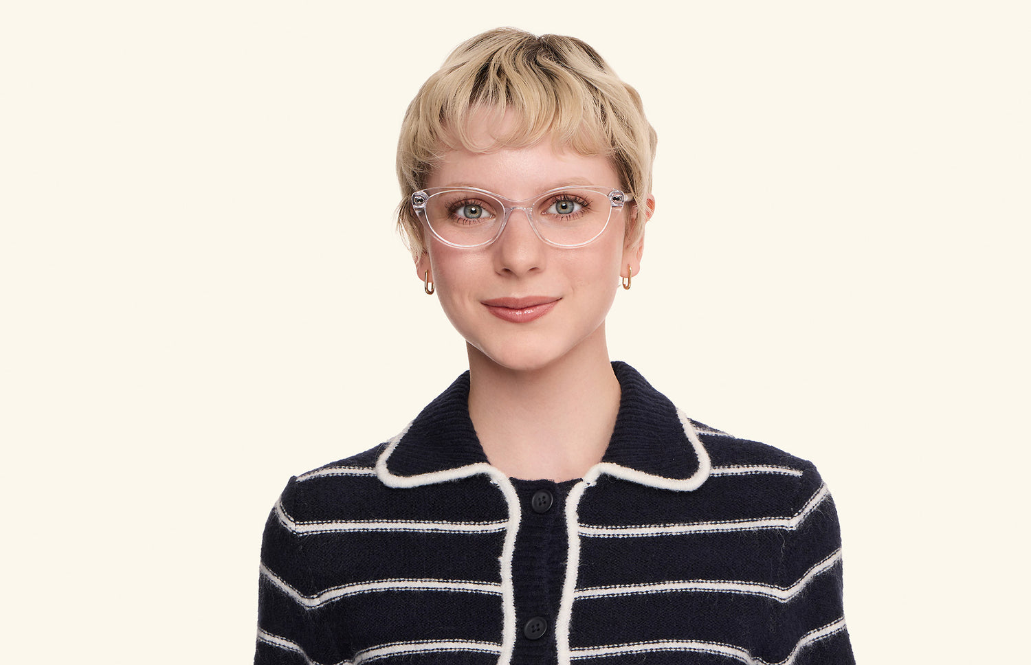 The ella - Crystal Clear - LifeStyle1 - Pair Eyewear
