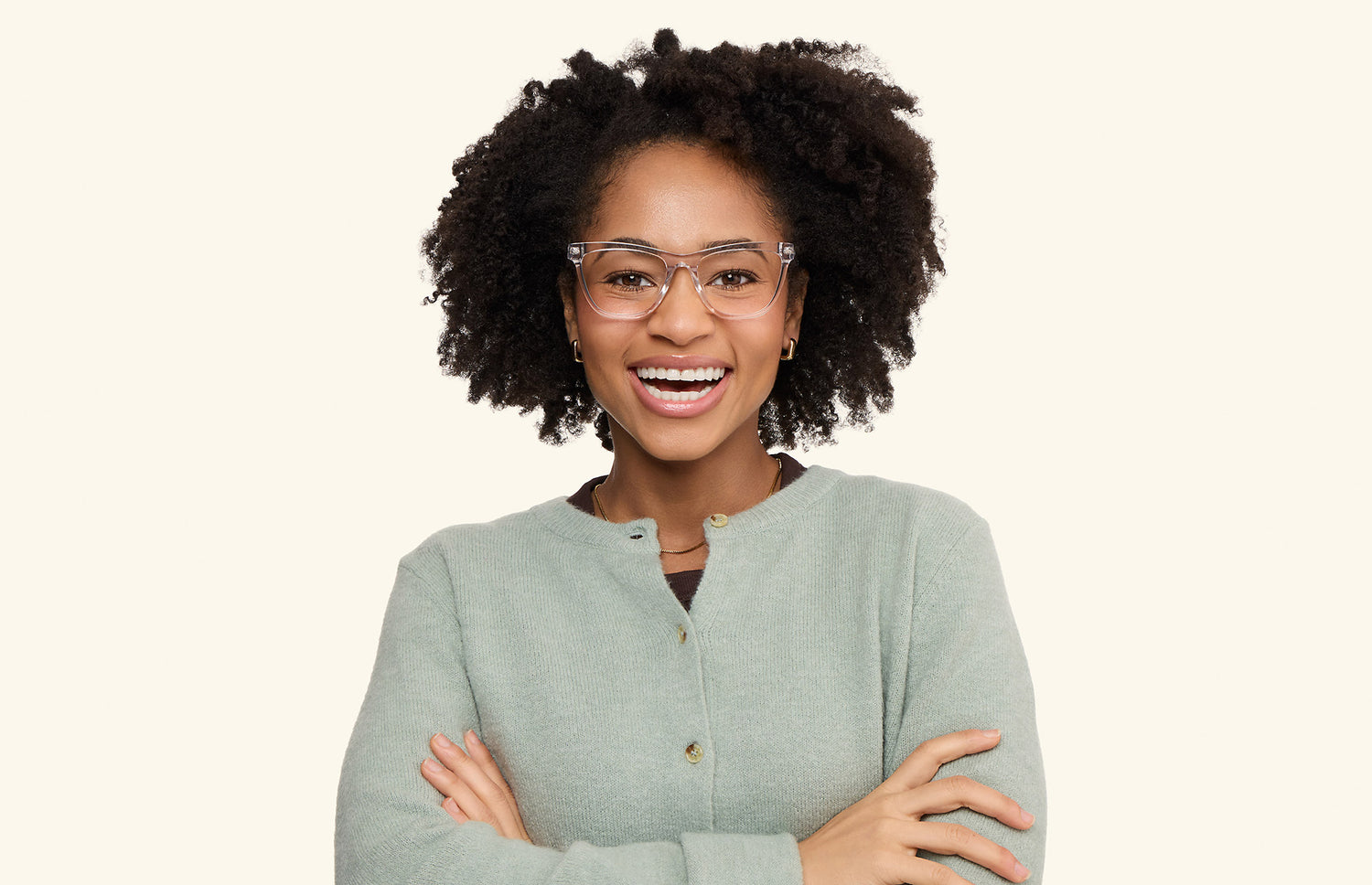 The Harper - Crystal Clear - LifeStyle1 - Pair Eyewear
