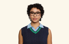 The Harper - Black Acetate Gold Metal - LifeStyle Thumbnail1 - Pair Eyewear