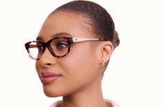 The Addison - Purple Confetti Tortoise Acetate Gold Metal - LifeStyle Thumbnail2 - Pair Eyewear