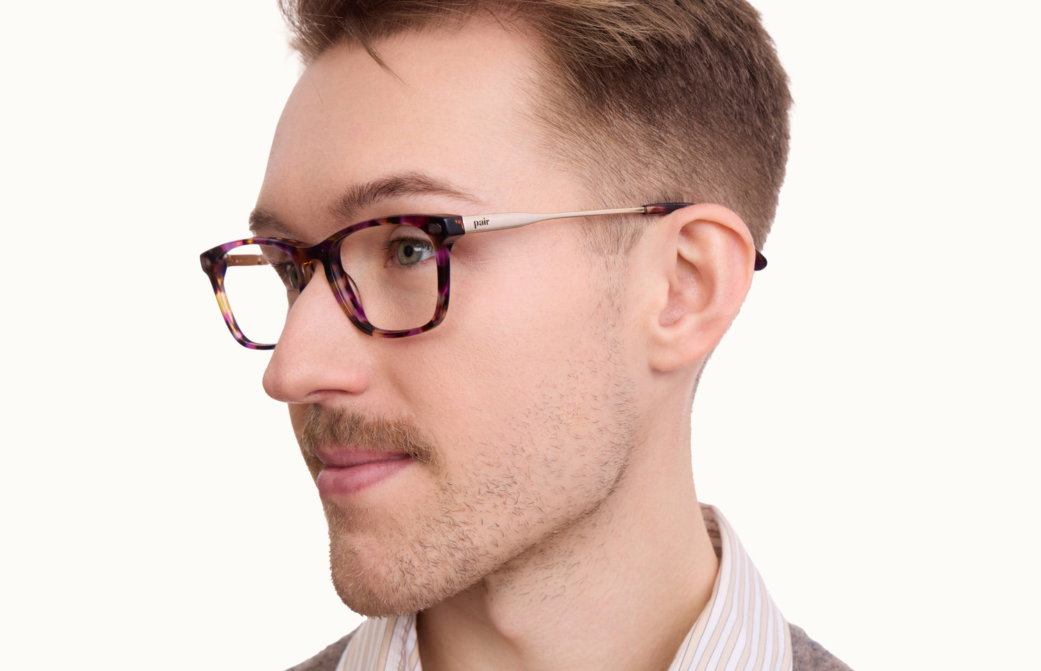 The Casper - Purple Confetti Tortoise Acetate Gold Metal - LifeStyle2 - Pair Eyewear