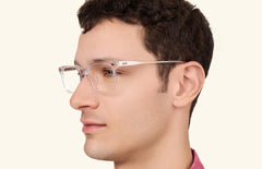 The Kirby - Crystal Clear Acetate Silver Metal - LifeStyle Thumbnail3 - Pair Eyewear