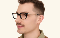 The Larkin - Black Acetate Gold Metal - LifeStyle Thumbnail2 - Pair Eyewear