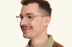The Larkin - Crystal Clear Acetate Silver Metal - LifeStyle Thumbnail2 - Pair Eyewear