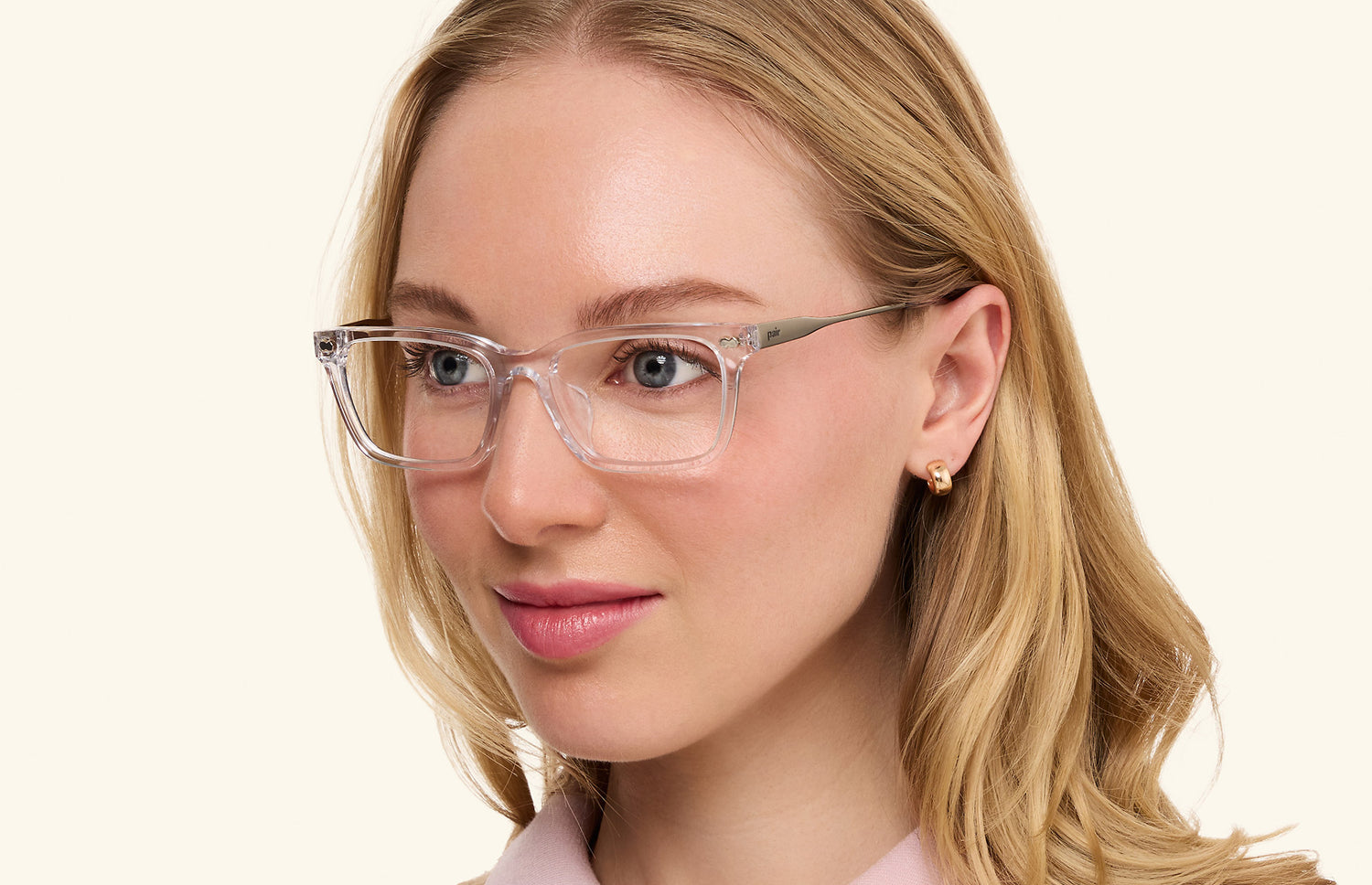 The Larkin - Crystal Clear Acetate Silver Metal - LifeStyle2 - Pair Eyewear