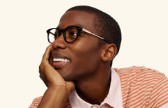 The Reese - Black Acetate Gold Metal - LifeStyle Thumbnail2 - Pair Eyewear