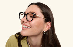 The Reese - Black Acetate Gold Metal - LifeStyle Thumbnail2 - Pair Eyewear