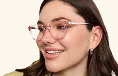 The Reese - Pink Clear Acetate Rose Gold Metal - LifeStyle Thumbnail2 - Pair Eyewear