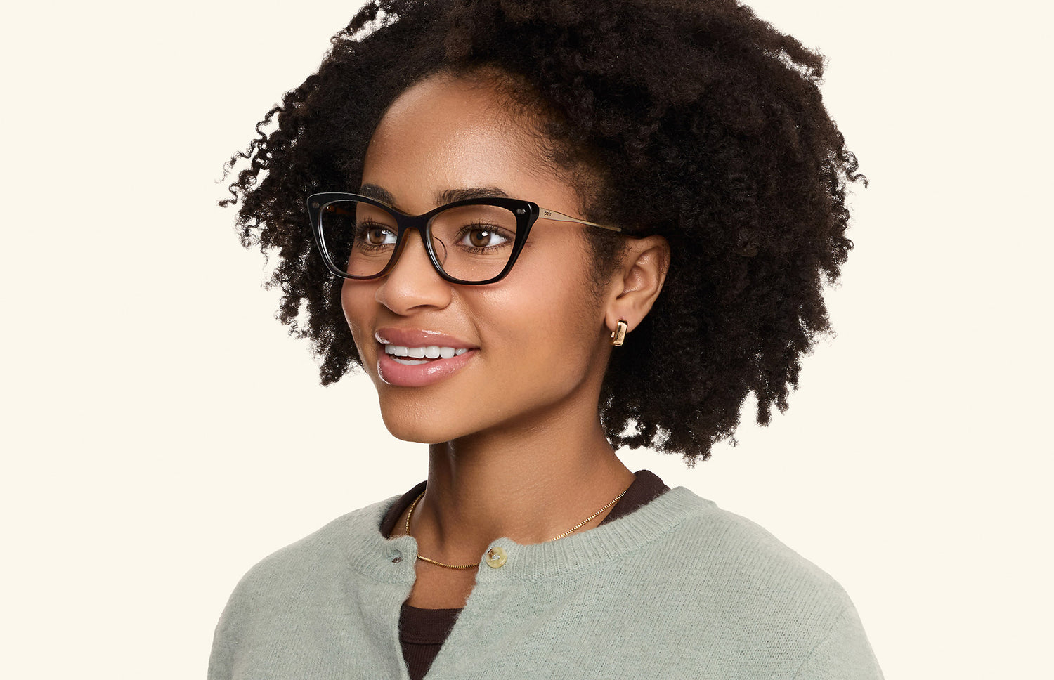 The Wanda - Black Acetate Gold Metal - LifeStyle3 - Pair Eyewear