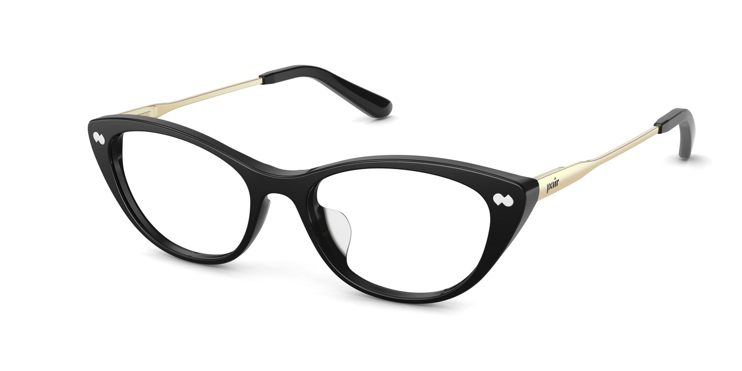 The ella - Black Acetate Gold Metal - Carousel1 - Pair Eyewear