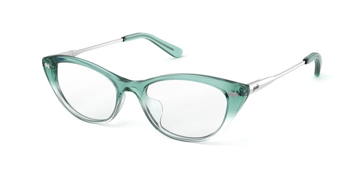 The ella - Teal Pearlized Gradient Acetate Silver Metal - Pair Eyewear
