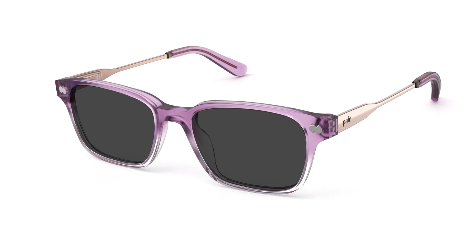 The Finley - Violet Pearlized Gradient Acetate Rose Gold Metal Sun - Carousel1 - Pair Eyewear