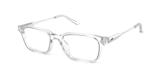 The Finley - Crystal Clear Acetate Silver Metal - Pair Eyewear