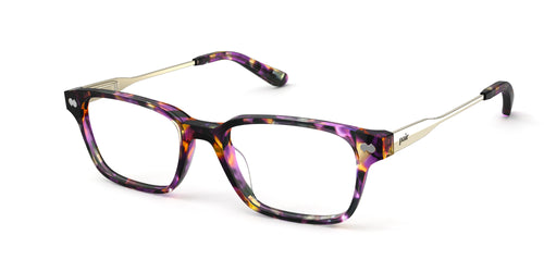 The Finley - Purple Confetti Tortoise Acetate Gold Metal - Pair Eyewear