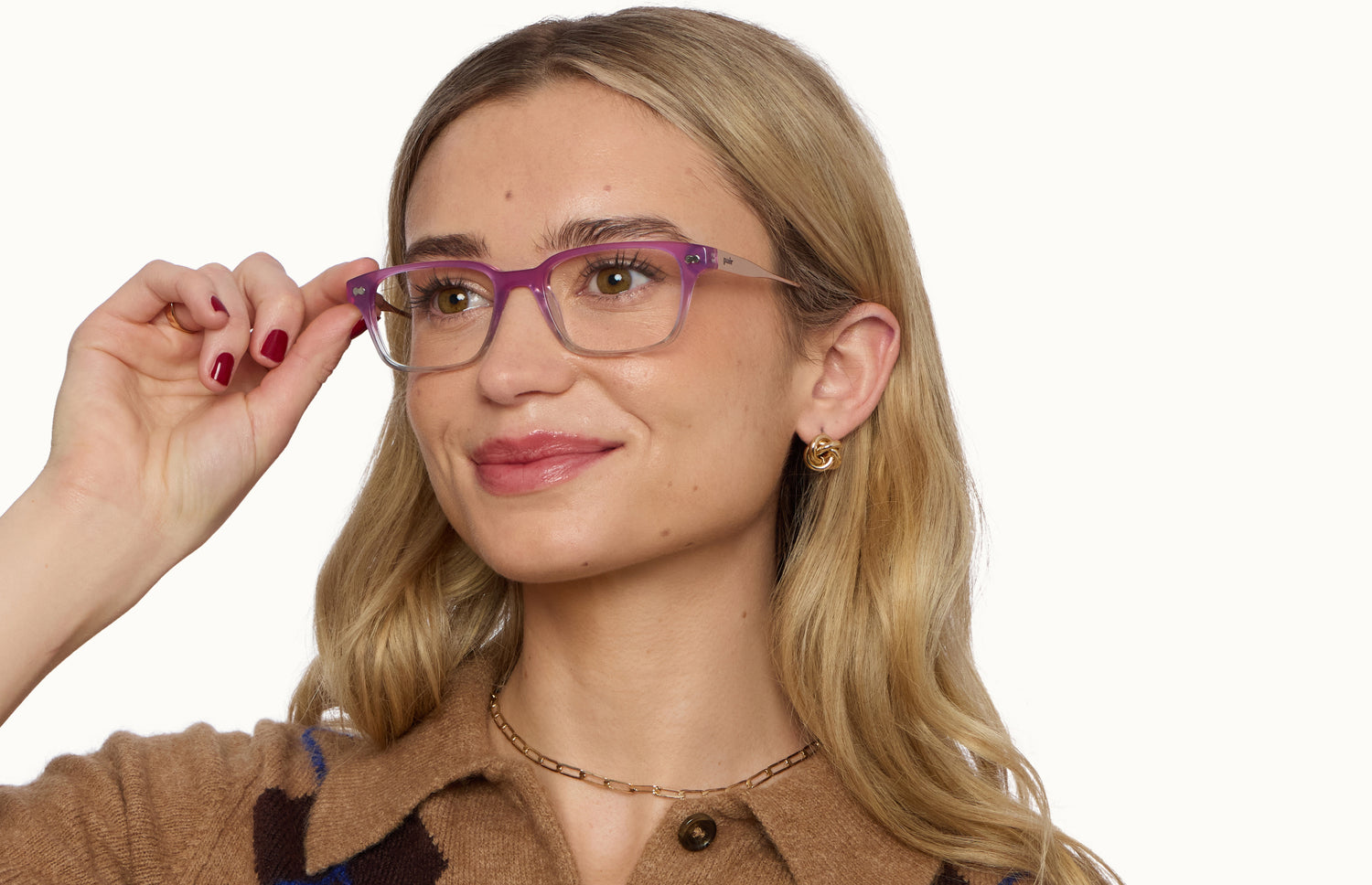 The Finley - Violet Pearlized Gradient Acetate Rose Gold Metal - LifeStyle2 - Pair Eyewear