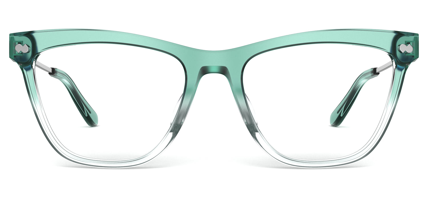 The Harper - Teal Pearlized Gradient Acetate Silver Metal - Carousel2 - Pair Eyewear