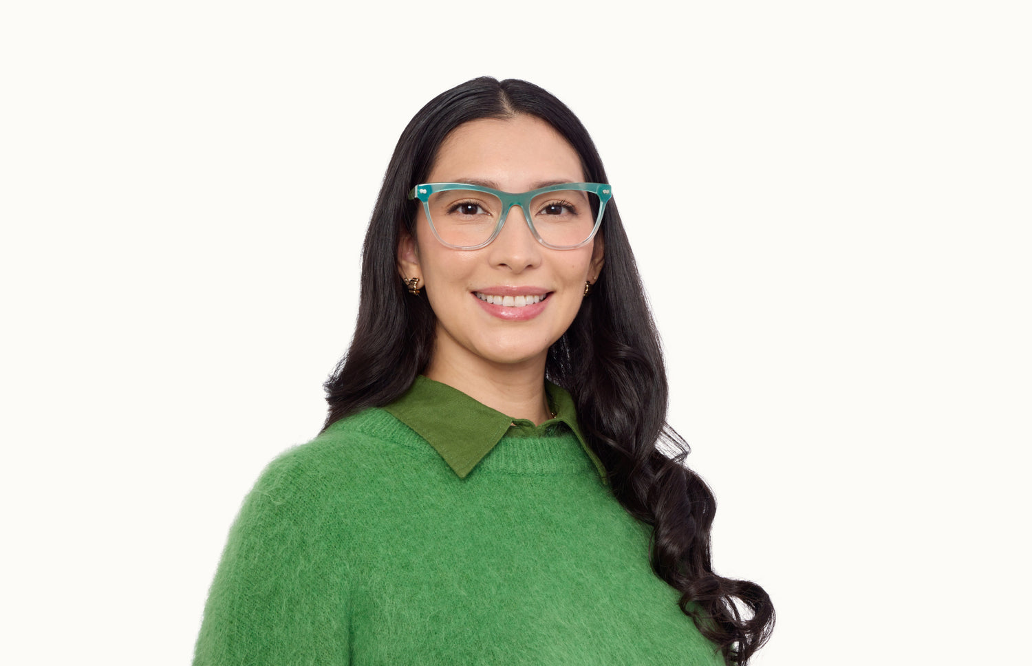 The Harper - Teal Pearlized Gradient Acetate Silver Metal - LifeStyle1 - Pair Eyewear