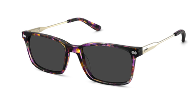 The Kirby - Purple Confetti Tortoise Acetate Gold Metal Sun - Thumbnail1 - Pair Eyewear