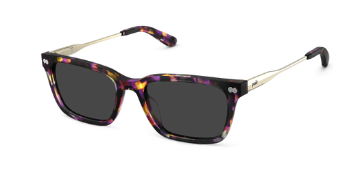 The Larkin - Purple Confetti Tortoise Acetate Gold Metal Sun - Pair Eyewear