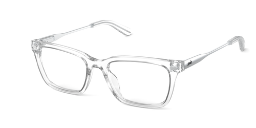 The Larkin - Crystal Clear Acetate Silver Metal - Pair Eyewear