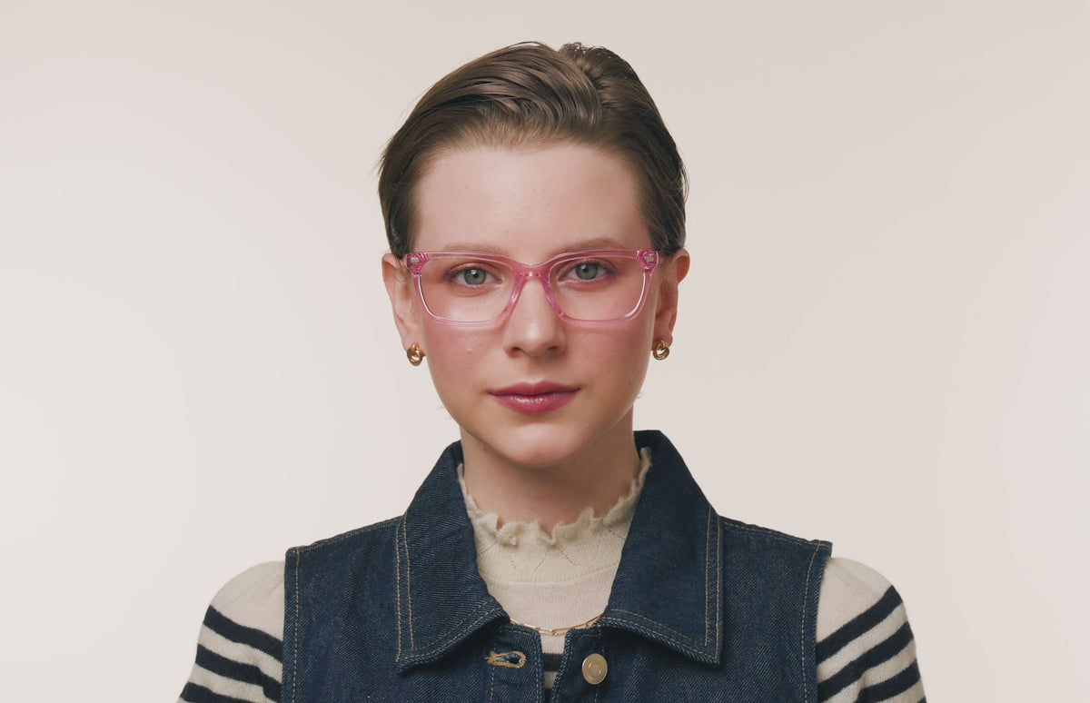 The Larkin - Pink Glitter Clear – Pair Eyewear