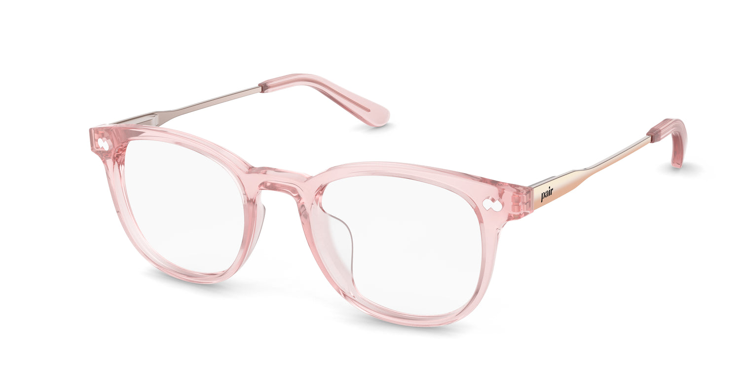 The Reese - Pink Clear Acetate Rose Gold Metal - Carousel1 - Pair Eyewear