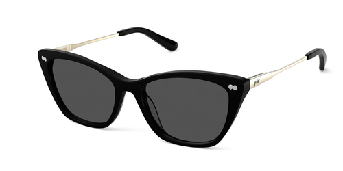 The Wanda - Black Acetate Gold Metal Sun - Pair Eyewear