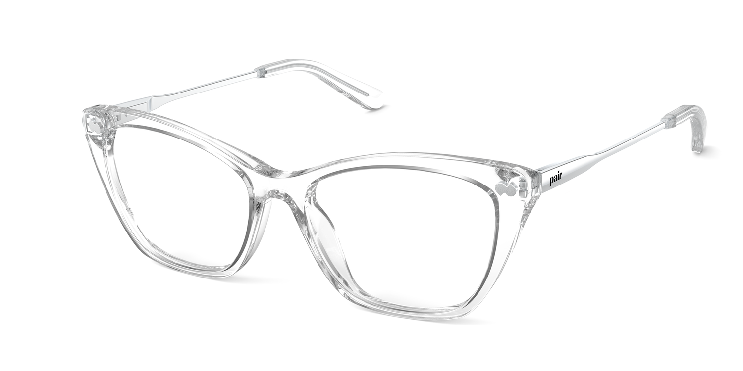 The Wanda - Crystal Clear Acetate Silver Metal - Carousel1 - Pair Eyewear