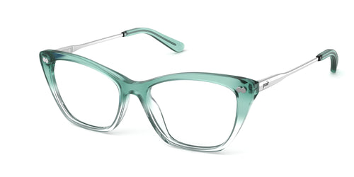 The Wanda - Teal Pearlized Gradient Acetate Silver Metal - Pair Eyewear