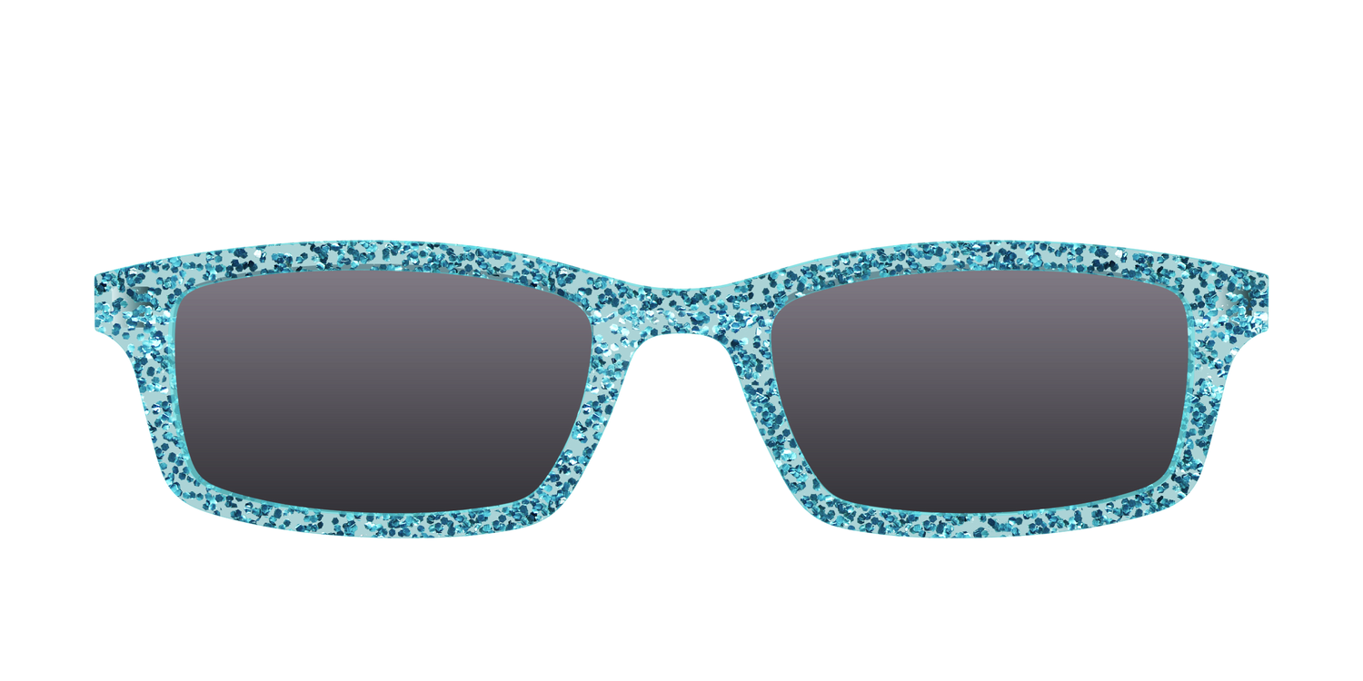 The Polarized Aquamarine Sparkle Sun Top - Front Top Image - Pair Eyewear
