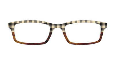 The Ivory Plaid Wood Split - Front Top Thumbnail - Pair Eyewear