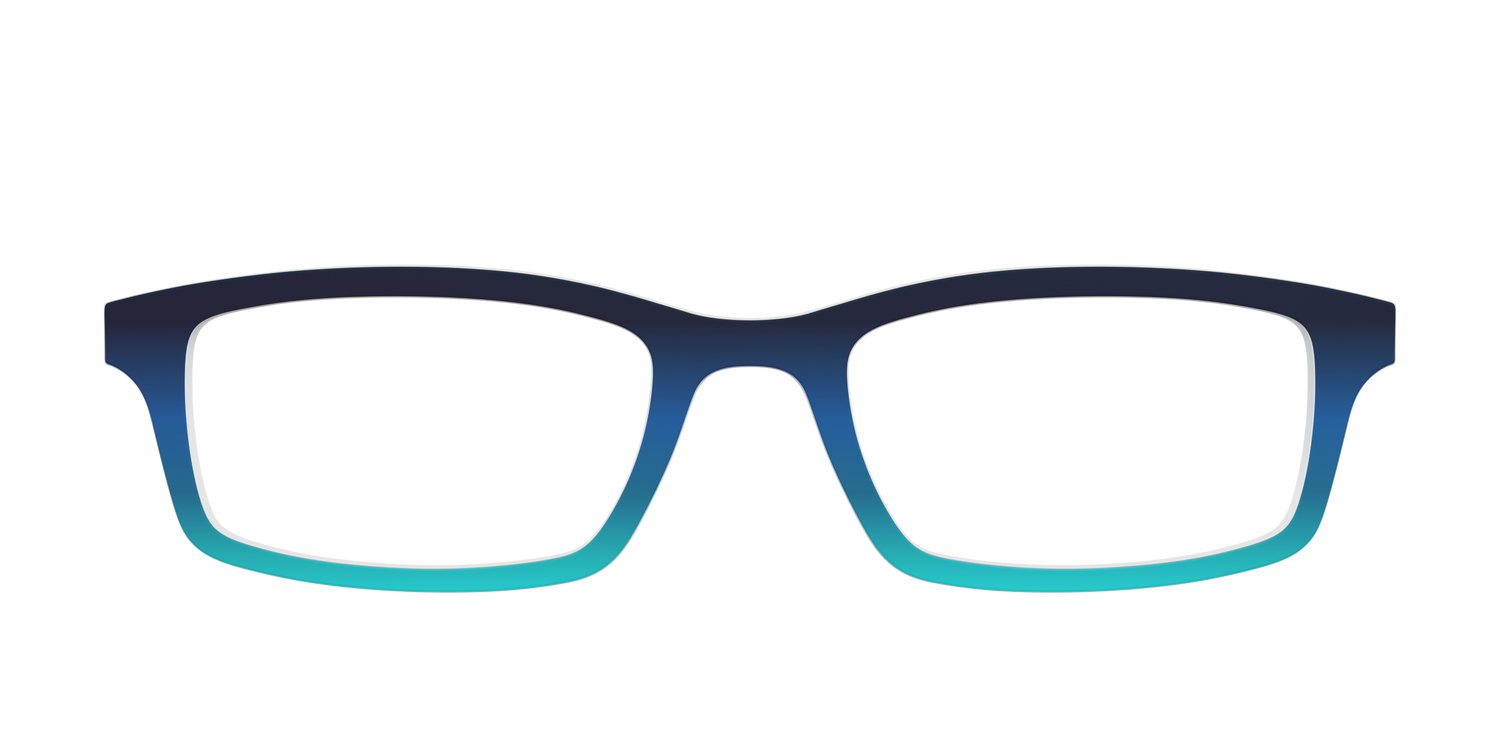 The Royal Blue to Seafoam Gradient - Front Top Image - Pair Eyewear