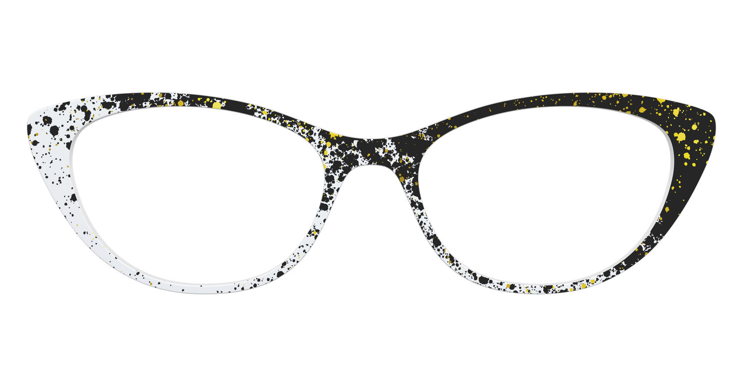 The Black & White Splatter - Front Top Image - Pair Eyewear